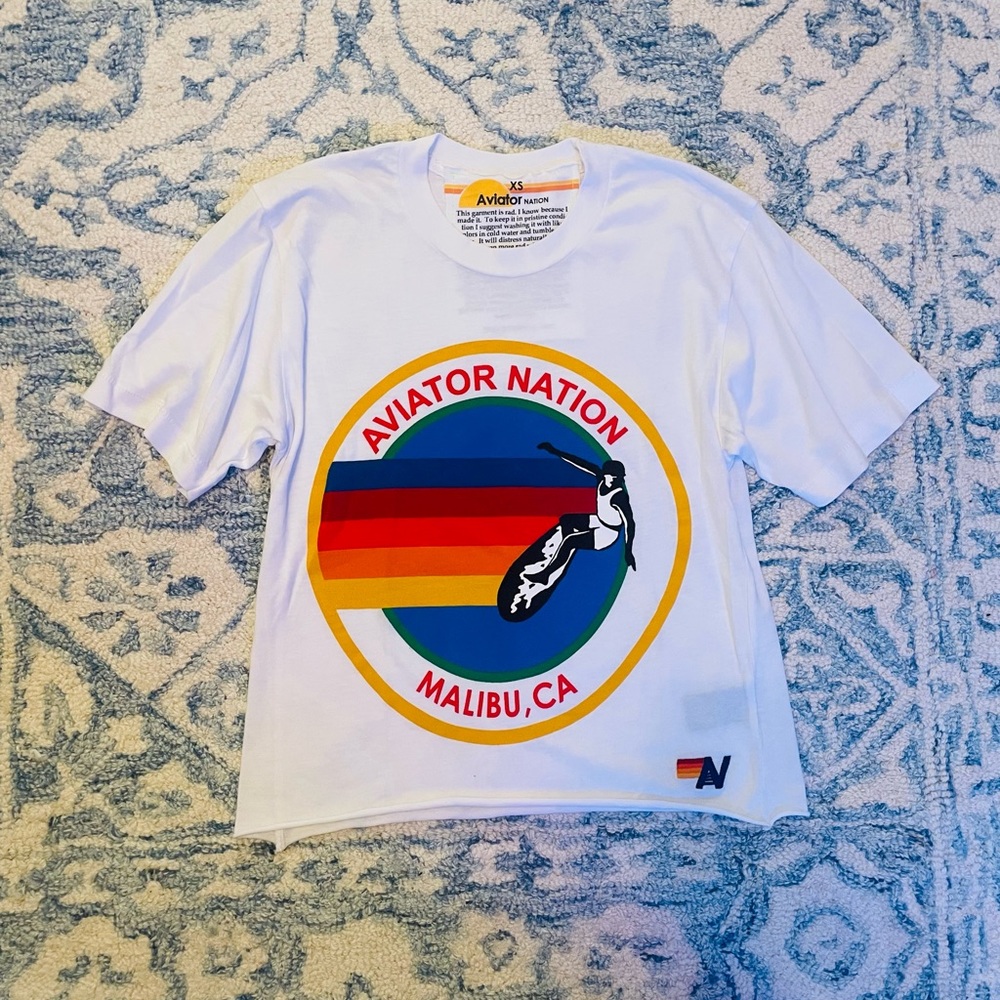 Aviator Nation Women's Cropped T Shirt Size XS